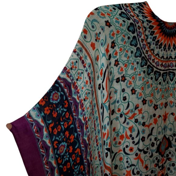 Nicole Miller Beautiful Long Hippie Festival Cover Up - 100% Viscose OS - Picture 3 of 9